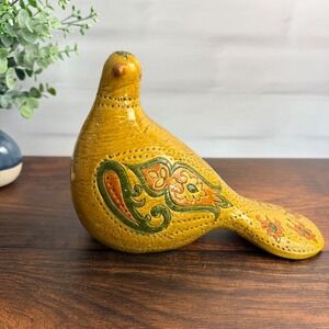 Bitossi Liberty Yellow Bird Sculpture Italian Ceramic Figurine